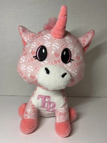 Tampa Bay Rays Pink Plush Unicorn Foco MLB Baseball 9” Stuffed Unicorn Cover