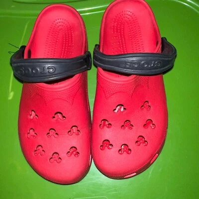 Crocs Disney Parks Exclusive Mickey Mouse Red Size W 10-11 M 8-9 EUC - Image 1 of 4
