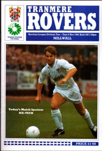 Transmere Rovers V Millwall 1991/92 05-11-1991 División 2 - Imagen 1 de 1