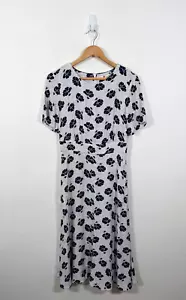 Boden Dress 10 White Blue Midi Ruth Floral Summer Holiday Long Romantic Wedding - Picture 1 of 9