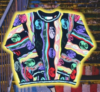 ViNTaGe COoGi SWeaTeR  (Multi / BLaCK) - Image 1 of 4
