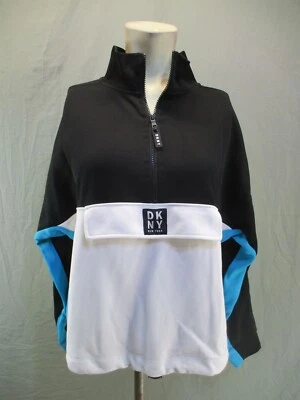 Pullover deportivo elástico DKNY talla L para hombre mezcla de algodón 1/2 cremallera cuello alto 098 Foto 1 de 4