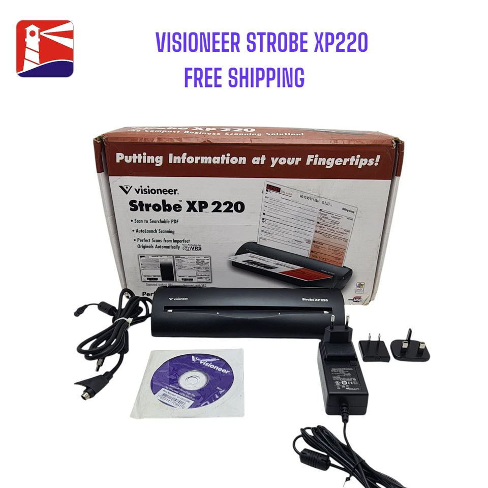 Visioneer Strobe XP-220 Scanner. 6 ppm , Color. Free Shipping  - Image 1 of 4