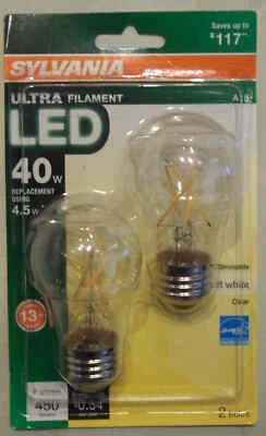 Sylvania Ultra Filament Clear LED 2 Pack 40W/4.5W A15 Soft White Dimmable-Save2+ - Image 1 of 2
