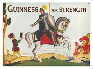 Letrero de cerveza Guinness For Strength metal 9x12 EE. UU. envío gratuito - Imagen 1 de 5