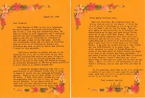 DARLA HOOD Vintage Original 2-Page LETTER Autograph RICHARD LAMPARSKI & Card - Picture 1 of 3