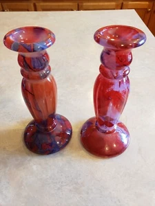 Abstract Candle Sticks Glass Abstract Color - Picture 1 of 2