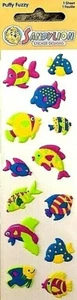 *SUPER RARE*  PUFFY FUZZY TROPICAL FISH Sandylion Stickers  NEW IN PACK~VINTAGE~ - Picture 1 of 1