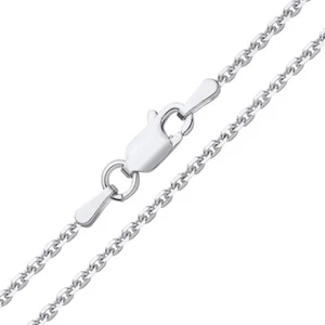 Sterling Silver 2mm Diamond Cut Rolo Belcher Pendant Chain 16 18 20 22 24" - Picture 1 of 8
