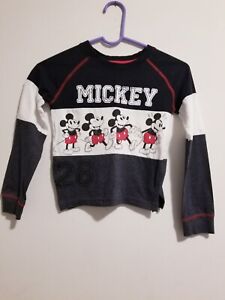 Disney Mickey Mouse Boy's Sweatshirt Size M (7-8) Black/White/Grey. EUC