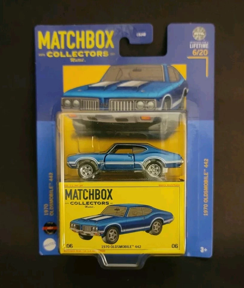 Matchbox Collectors Mattel Oldsmobile 442 Blue 1970 Die Cast 6/20 Car GM Hot New - Image 1 of 1