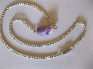 Polished Stone Pendant 18" Necklace Marked Germany - Picture 1 of 10