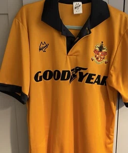 Vintage Wolves FC 1993-94 Old Gold Home Shirt Adult (M) - Picture 1 of 7