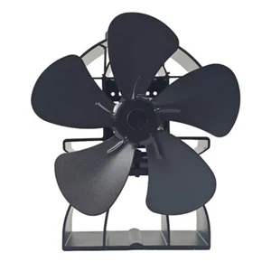 Aluminum Heat Activated 5Blade Fan For Fireplaces Stove, With Temperature Gauge - Imagen 1 de 8