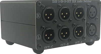 SOLUPEAK 1 IN 3 OUT XLR Balanced Audio Switch box, 3-channels XLR Stereo Convert - Image 1 of 4