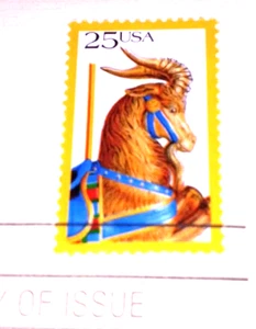 Carousel Animals - Goat - 1988 22kt Gold Replica Stamps - SEE BELOW - Picture 1 of 4