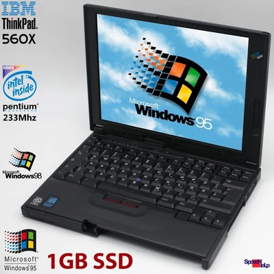 Notebook IBM THINKPAD 560X PENTIUM MMX 1GB SSD 32MB Laptop Windows 95 Tipo: 2640 - Immagine 1 di 4