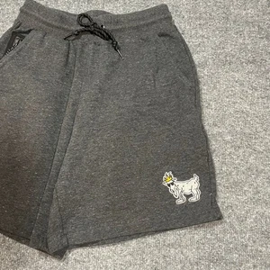 Pantalones Cortos GOAT USA Gráfico Logo Gris Carbón Pequeños Atléticos Informales Ropa de Calle - Imagen 1 de 7