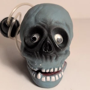 Vintage Halloween Skull Rubber Face Pump Puppet Googly Eyes Spooky Horror - Picture 1 of 11