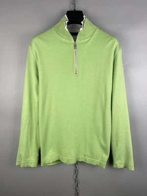 Zegna Sport Mens Cotton Half Zip Luxury Green Casual Jumper Pullover Size M - Image 1 of 4