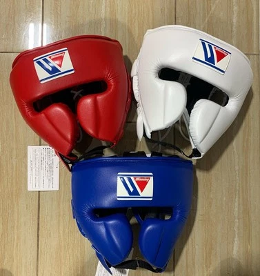 Wining Boxing Headgear Set - 3pcs Multicolor Cowhide Leather Sparring Gear - Image 1 of 2