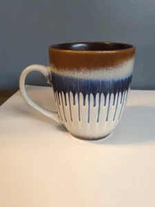 Better Home & Gardens Brown Blue Drip Coffee Cup Mug Modern Classic Country - Picture 1 of 10