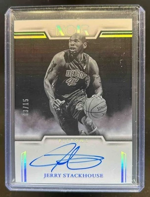 2024 Panini Noir Jerry Stackhouse Auto Black and White International #3/15 - Image 1 of 2