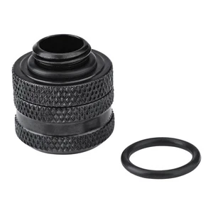 (Black)G1/4 Thread Soft Tube Fitting Connector Quick Tighten Compression Fitting - Picture 1 of 9