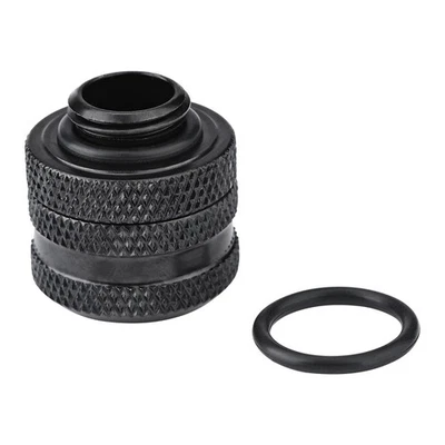 (Black)G1/4 Thread Soft Tube Fitting Connector Quick Tighten Compression Fitting - Image 1 of 4