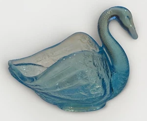 Vintage Aqua Blau Fenton Glas Schwan Schmuck Schale Schale Deko Herzstück - Bild 1 von 7