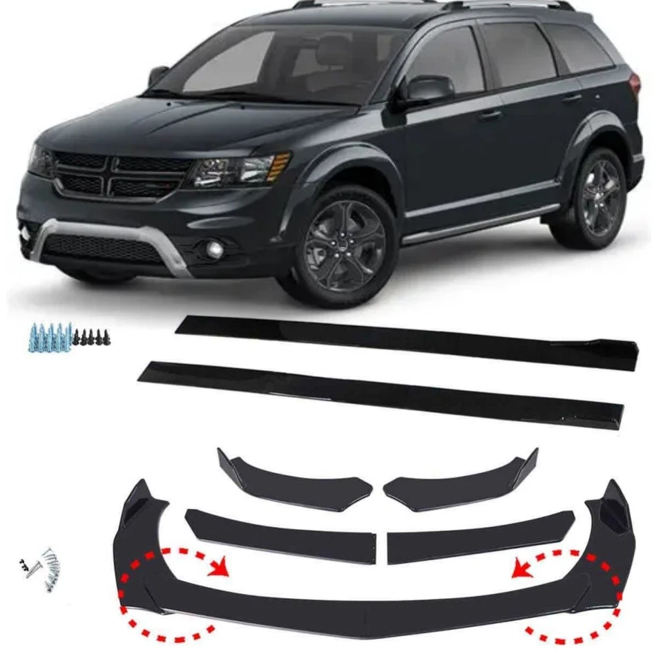 For Dodge Journey Front Bumper Chin Lip Splitter Kit + 78.7" Side Skrits US Foto 1 de 4