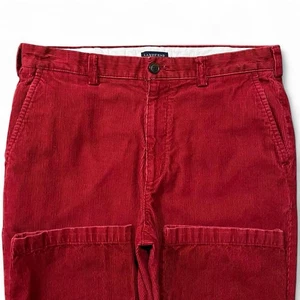 Lands’ End Corduroy Pants Men’s 34x29 Red Cotton Tailored Fit 2012 Zip Trousers - Picture 1 of 7