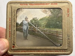 FEATHERWEIGHT GLASS SLIDE  OF ALPINE HORN - Picture 1 of 3