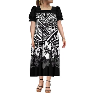 S-6XL Island Style Black And White Collection Loose Dress Casual Wear For Women - Picture 1 of 31