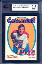 1971-72 O-PEE-CHEE Hockey #143 Serge Savard HOF KSA 7.5 NM+ Montreal Canadiens