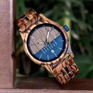 BOBO BIRD Wooden Quartz Watch For Men Luxury Minimalist Mens Watch Date Watches - Picture 1 of 8
