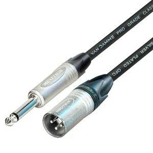 1/4" Jack to Male XLR Lead Mono TS Neutrik Van Damme Cable Dual Screen 5m UPOFC - Picture 1 of 3