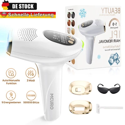 MCURO IPL Haarentfernungsgerät 3-in-1 Laser Haarentferner Schmerzlos Epilierer