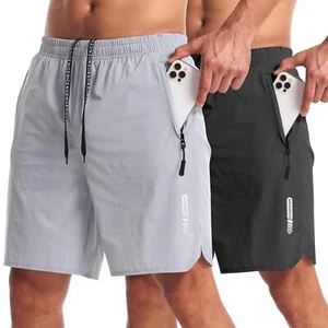 Men’s 7" Workout Shorts Quick Dry Gym Hiking Athletic 2 Pack for Men - Picture 1 of 7