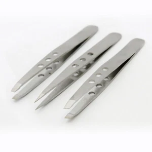 3 pinzette oblique, dritte, appuntite pinzette per capelli + manicure + pedicure, pinzette DE - Foto 1 di 4