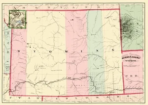 Historische Staatskarte - Wyoming - Asher 1874 - 23 x 32,21 - Vintage Wandbild - Bild 1 von 20