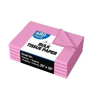 480 Sheets Bulk Pink Tissue Paper - 20" x 30" Packing Paper Sheets for Moving... - Picture 1 of 6