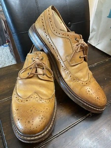 Ted Baker London Mens Light Brown Tan (Wingtip Brogue Leather Dress Shoe) Size 9 - Imagen 1 de 7