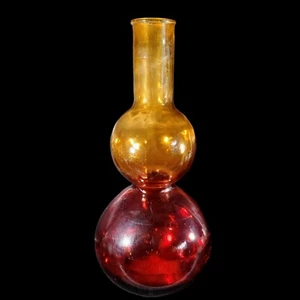Decorative Amberina Style Glass Bottle Vase Made in Spain - Picture 1 of 7