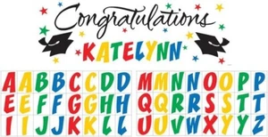Creative Converting Congratulations Graduation Rainbow Stickers Banner 60x20in - Picture 1 of 3