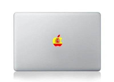 Spainish Flag Apple Logo Macbook Laptop Sticker - Image 1 of 2