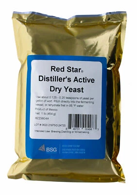 DISTILLERS YEAST 1 POUND FOIL PACK DADY FOR HIGH PROOF WHISKEY STILL MOONSHINE - Image 1 of 4
