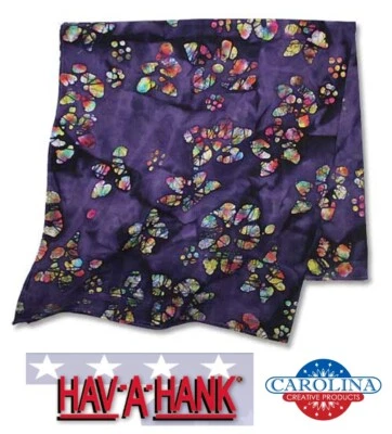 Hav-A-Hank BATIK PURPLE TIE DYE BANDANA Head Neck Wrap Face Mask Scarf Scarves - Image 1 of 3