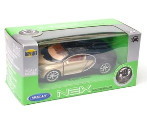 Bugatti Chiron Italian Sports Car Model Gold Diecast 1:34-1:39 Scale Welly - Picture 1 of 1