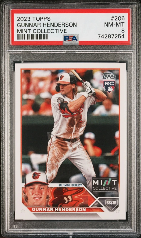 2023 Topps MINT Collective #206 Gunnar Henderson PSA 8 NM-MT RC Rookie SSP - Image 1 of 1